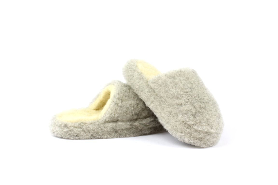 Light Grey Wool - Slip-On Sheep by the Sea Slippers