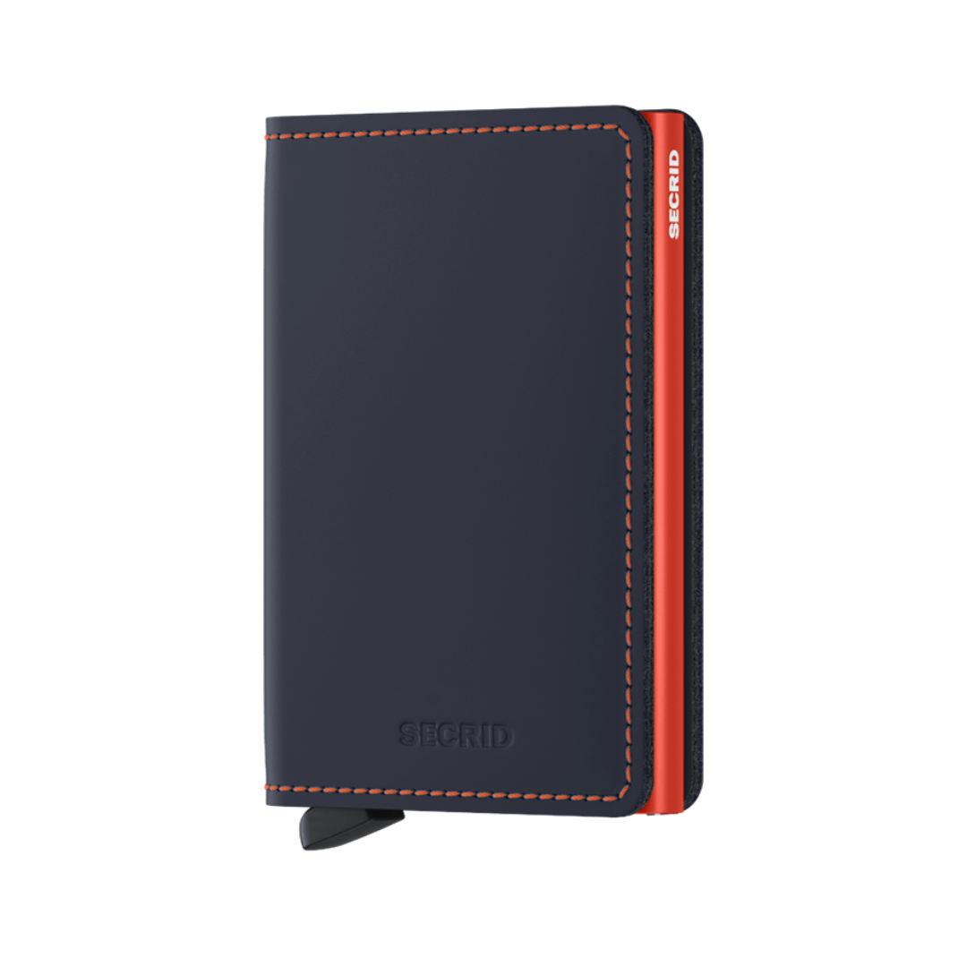 Secrid Slimwallet - Matte Nightblue & Orange