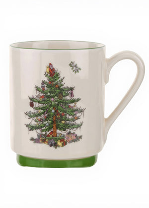Spode Christmas Tree Stacking Mugs - Set of 4