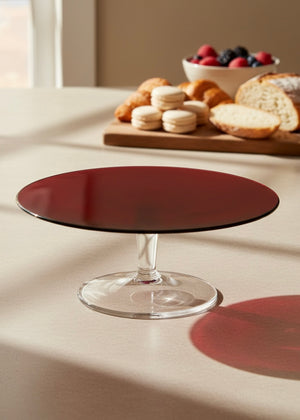 Regal Ruby Glass Cake Pedestal