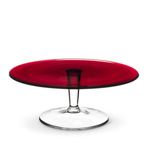 Regal Ruby Glass Cake Pedestal