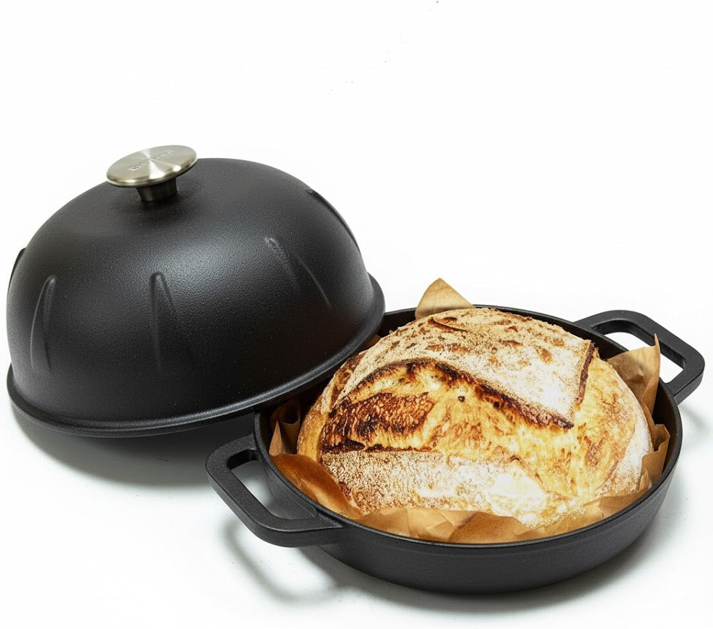 Pre-Seasoned Cast Iron Bread Cloche - Black Cast Iron