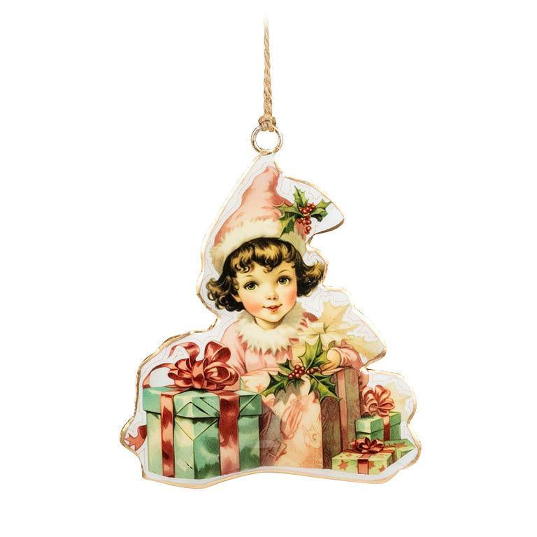 Sweet Girl with Packages Ornament