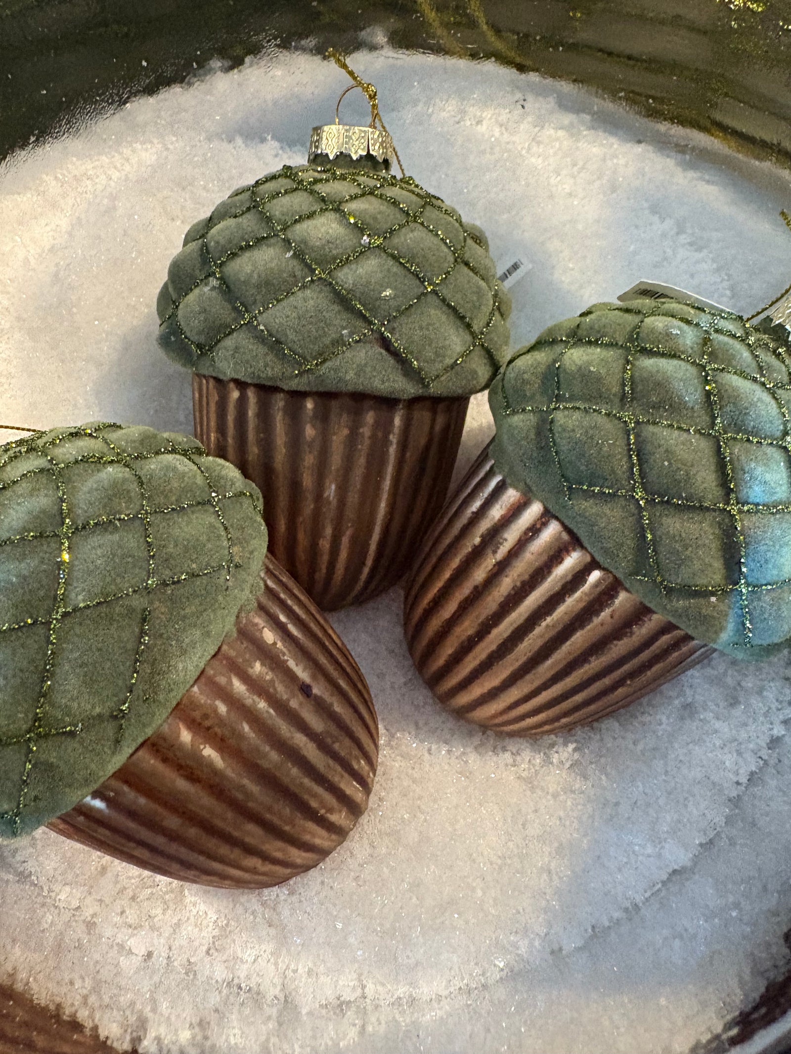 Velvet & Bronze Acorn Ornament