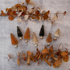 Set of Autumn Glitter Bottle Brush Trees