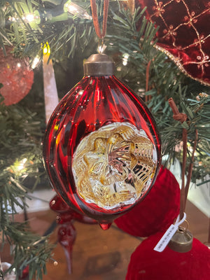 Red and Gold Reflector Ornaments