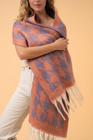 Harper Cosy Scarf - Coral/Lavender