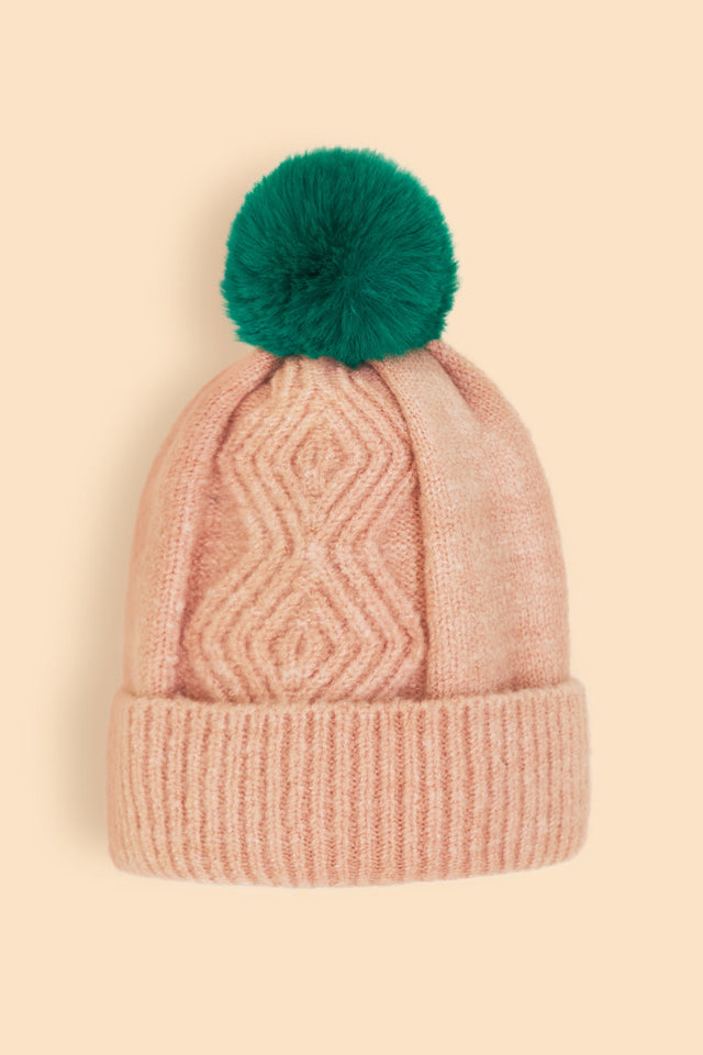 Ingrid Bobble Hat - Petal