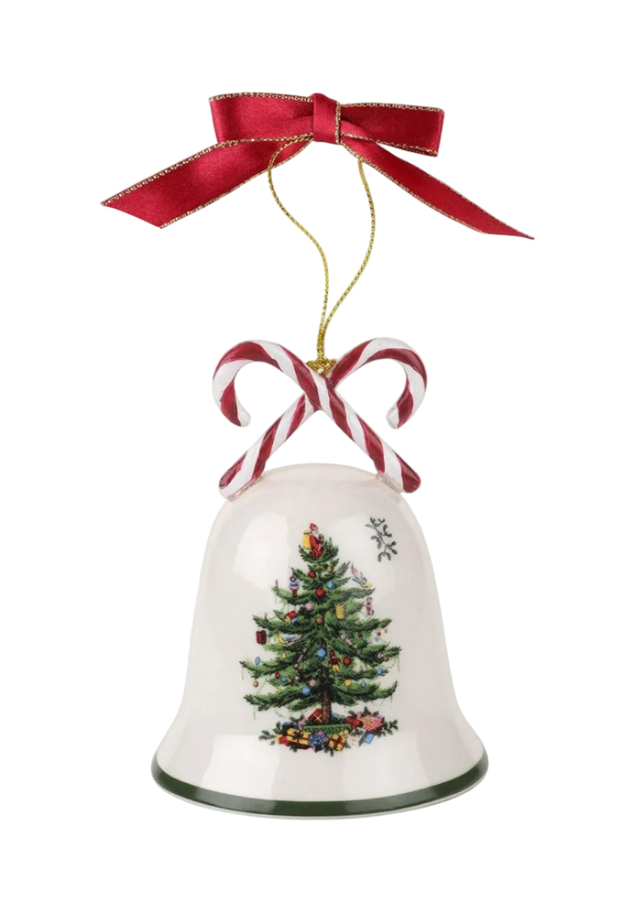 Spode Candy Cane Bell Ornament