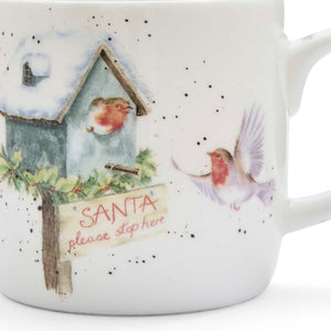 'Santa Stop Here' 11oz Mug - Wrendale