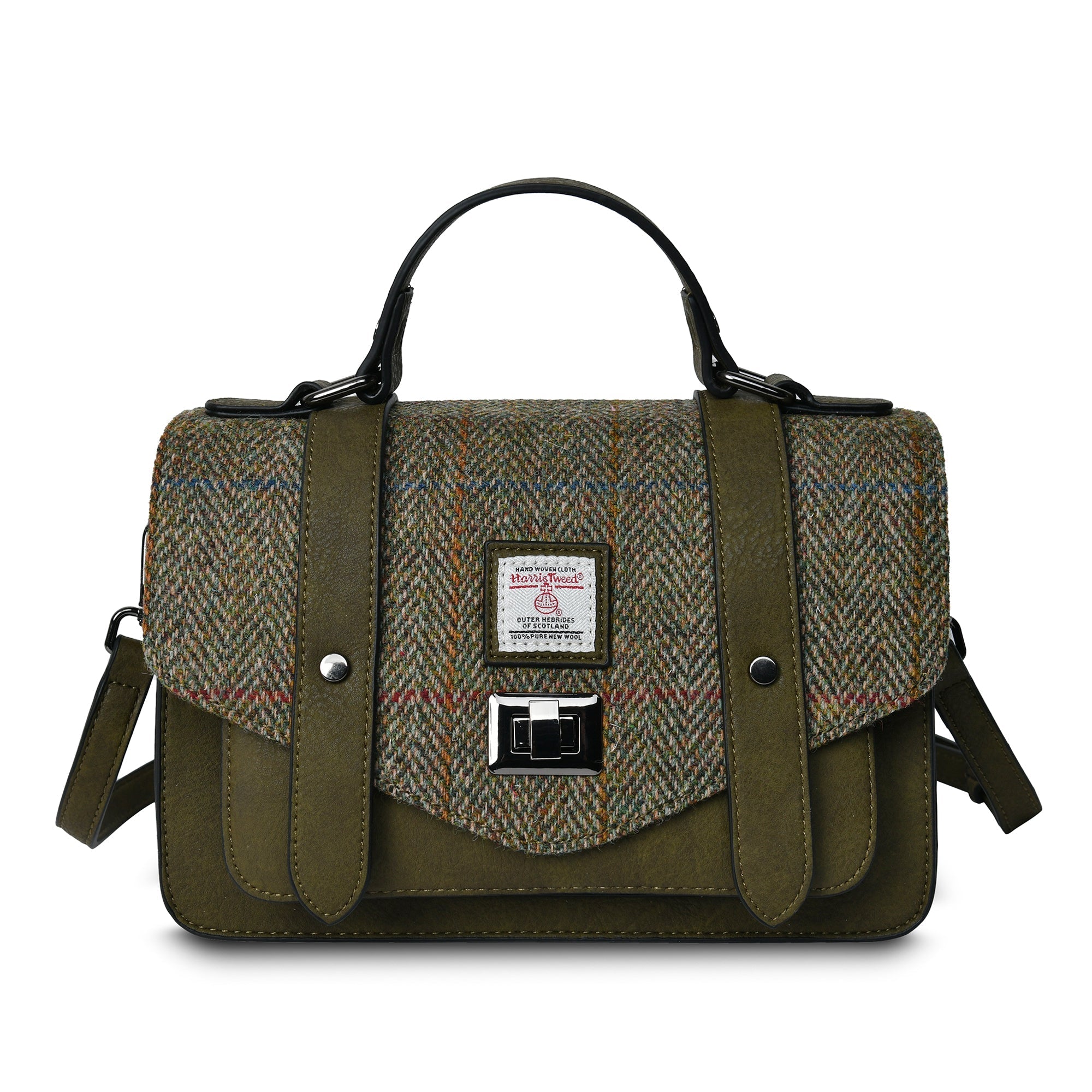 The Medium Satchel - Chestnut Herringbone