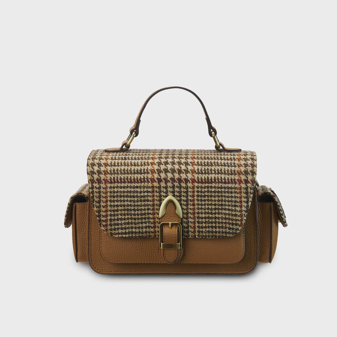 The Melrose Crossbody - Beige Houndstooth