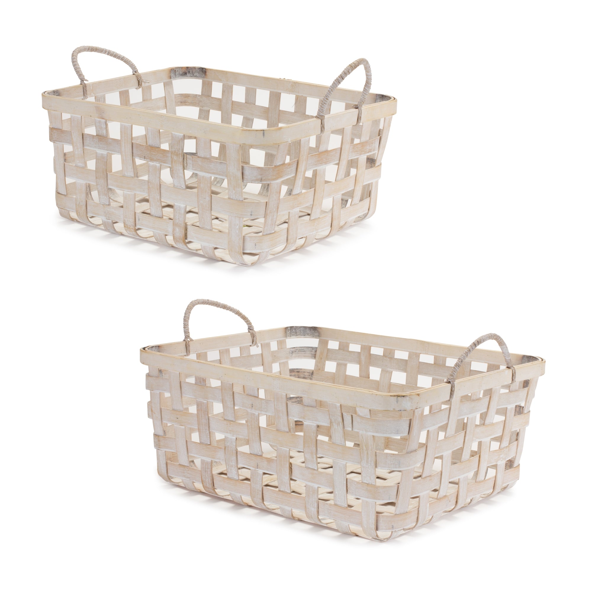 White Open Weave Basket