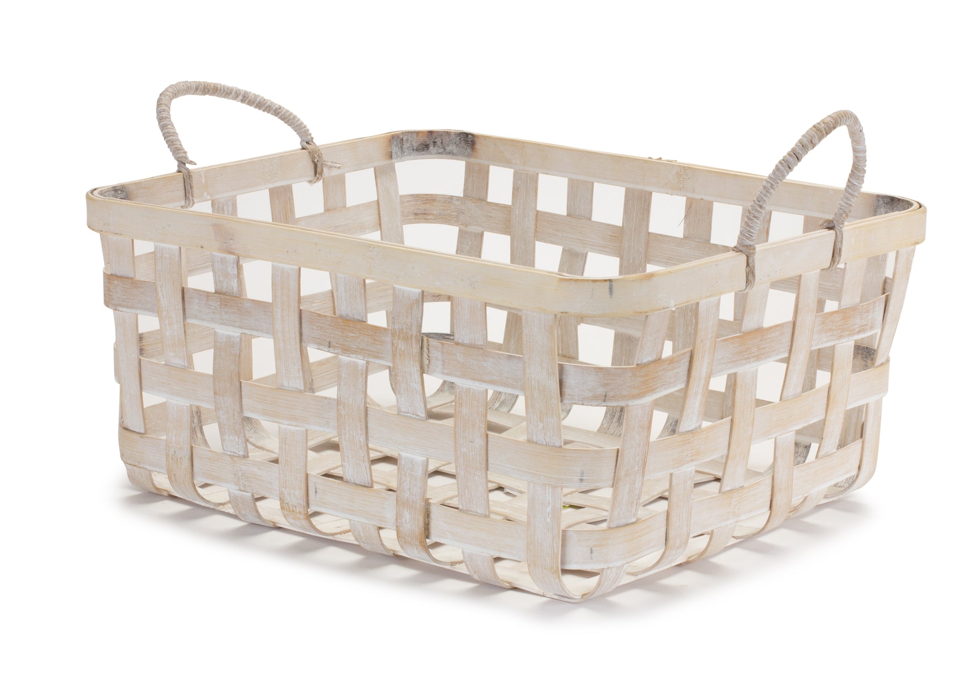 White Open Weave Basket