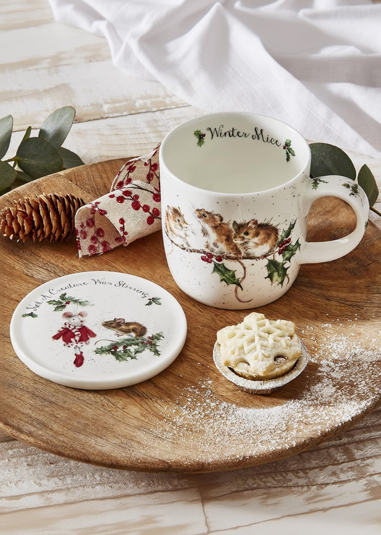 'Winter Mice' 11oz Mug & Coaster Set - Wrendale
