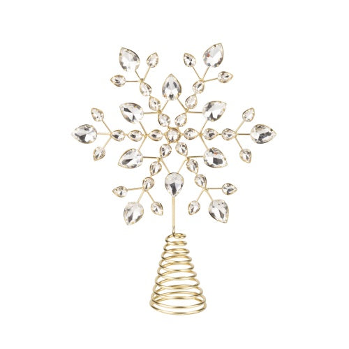 Golden Jewelled Snowflake Tree Topper