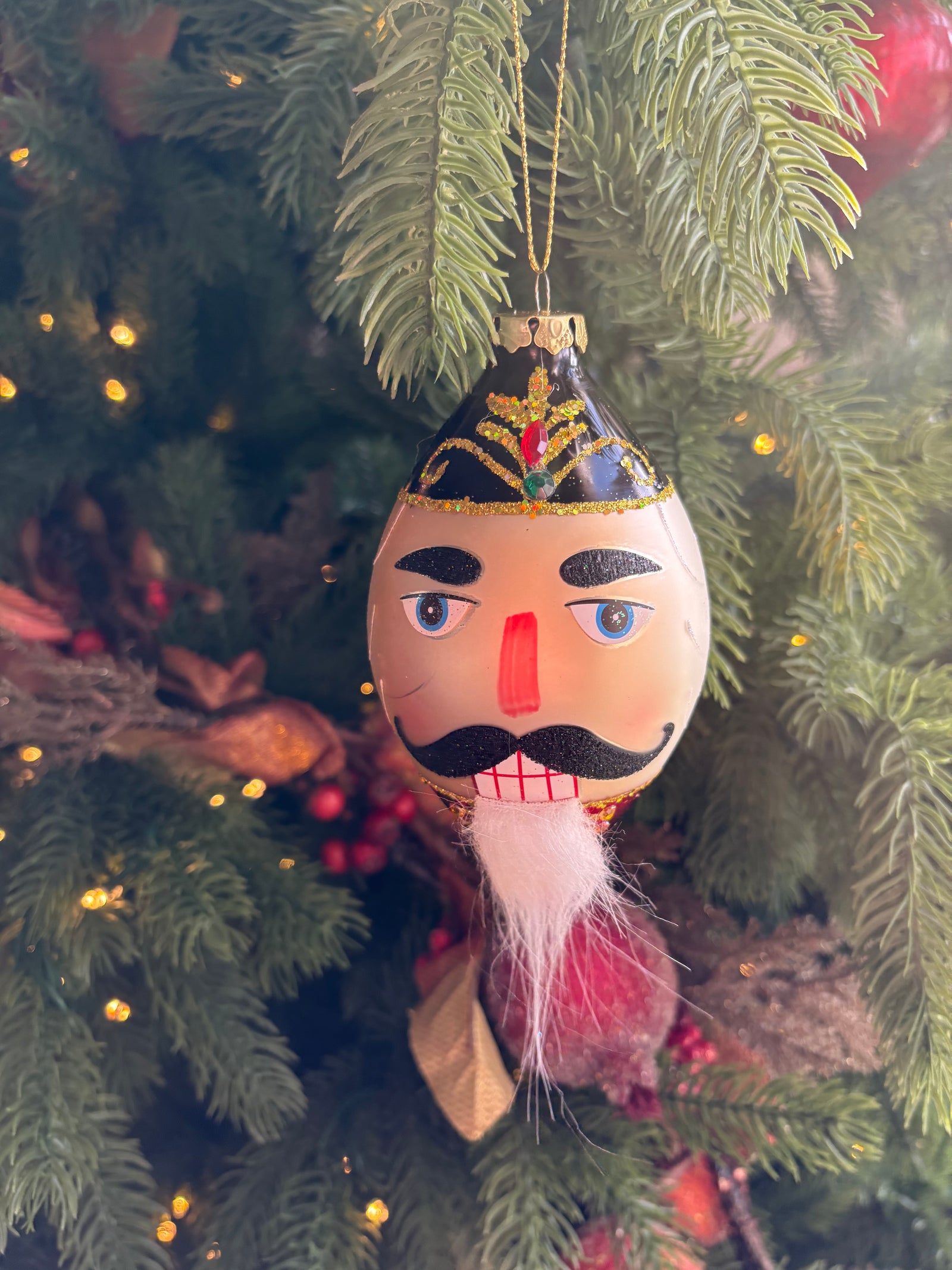 Regal Nutcracker King Glass Ornament