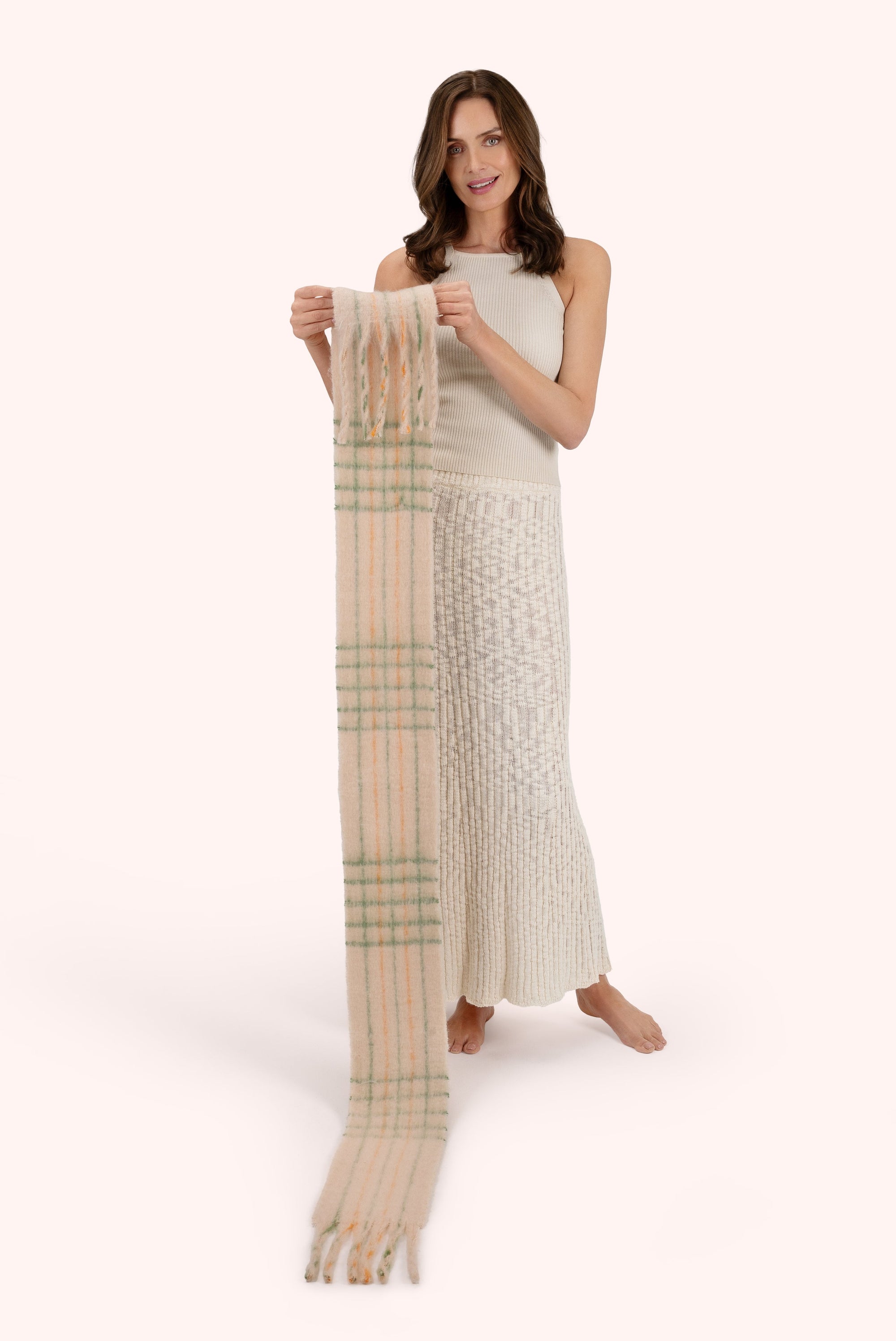Angelica Scarf - Cream & Sage
