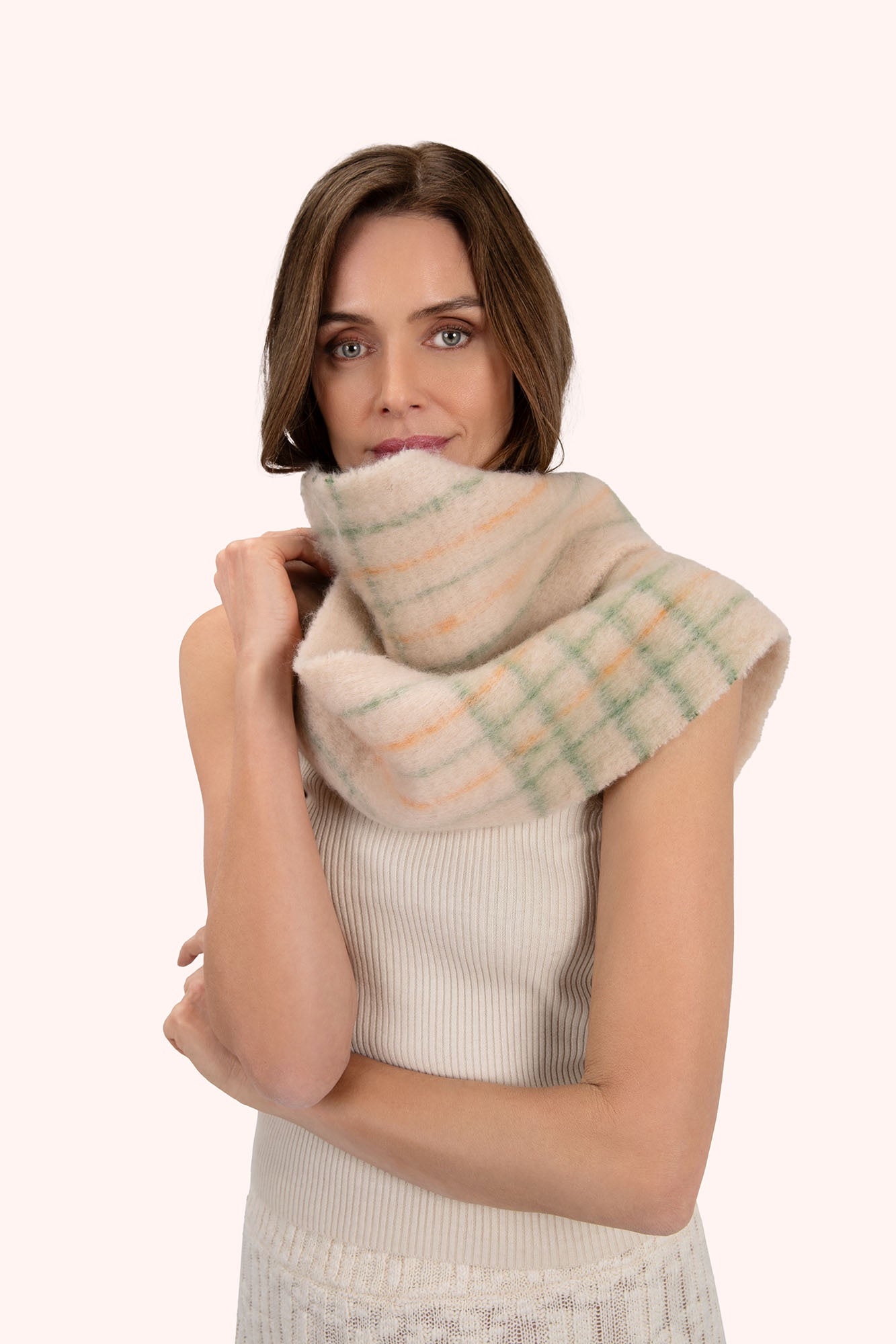 Angelica Scarf - Cream & Sage