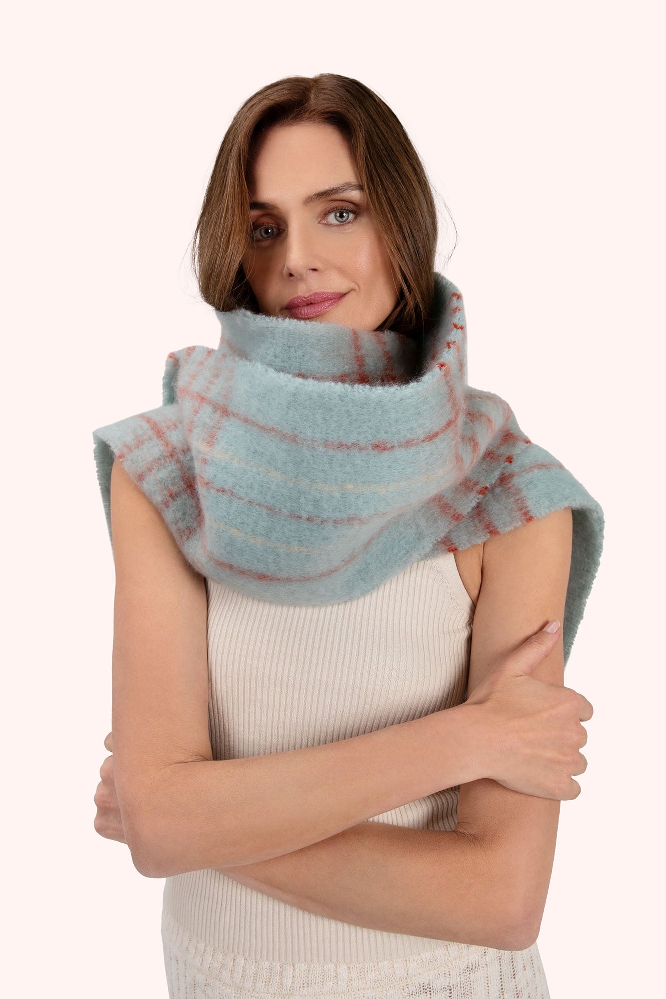 Angelica Scarf - Ice & Tangerine