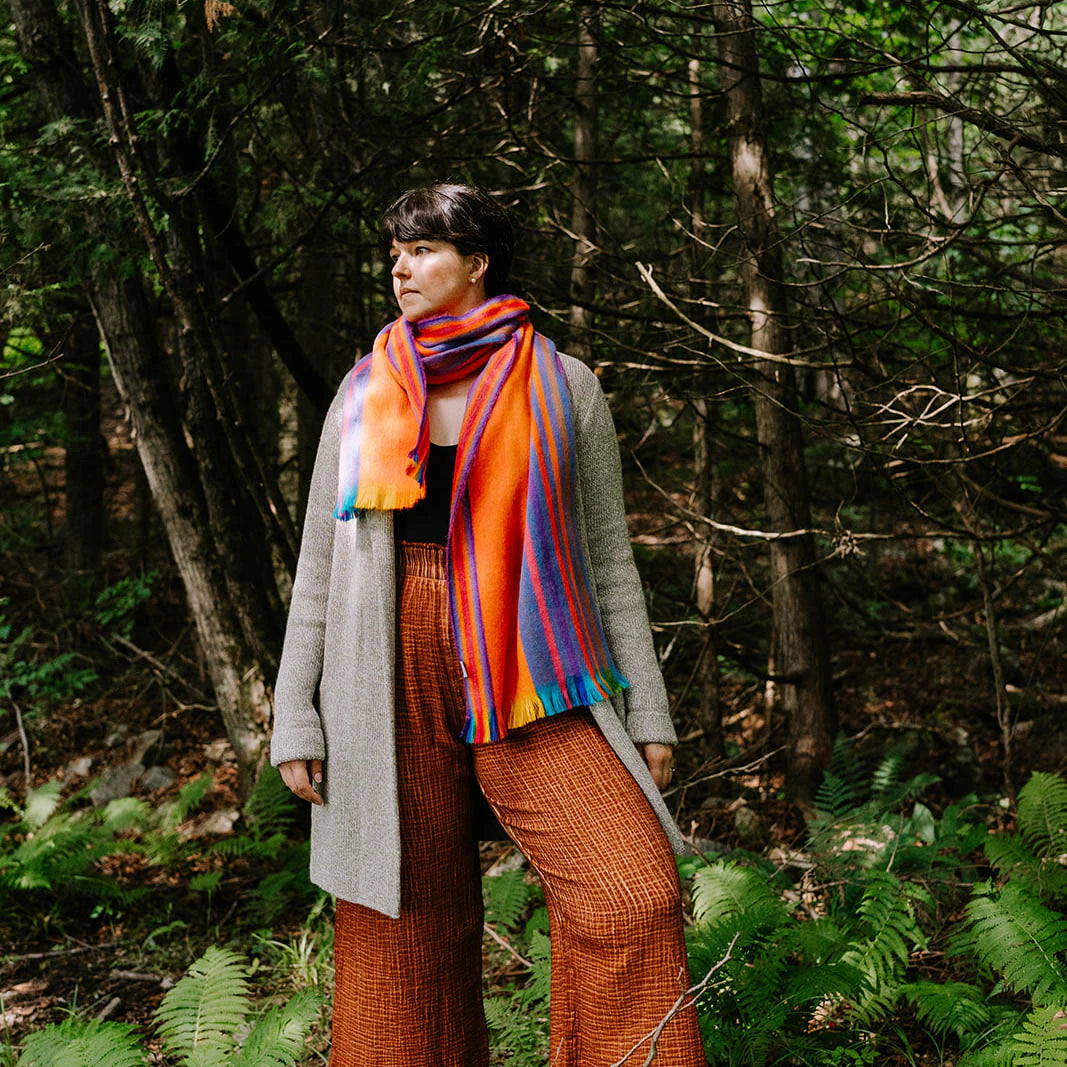 Ultra Soft Alpaca Scarf - Sunset Multi Stripe