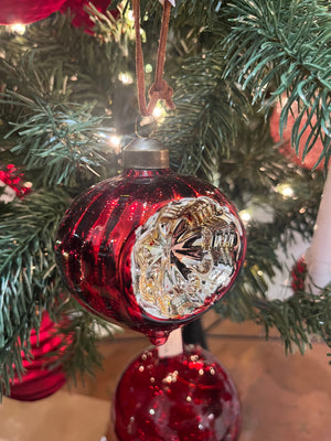 Red and Gold Reflector Ornaments