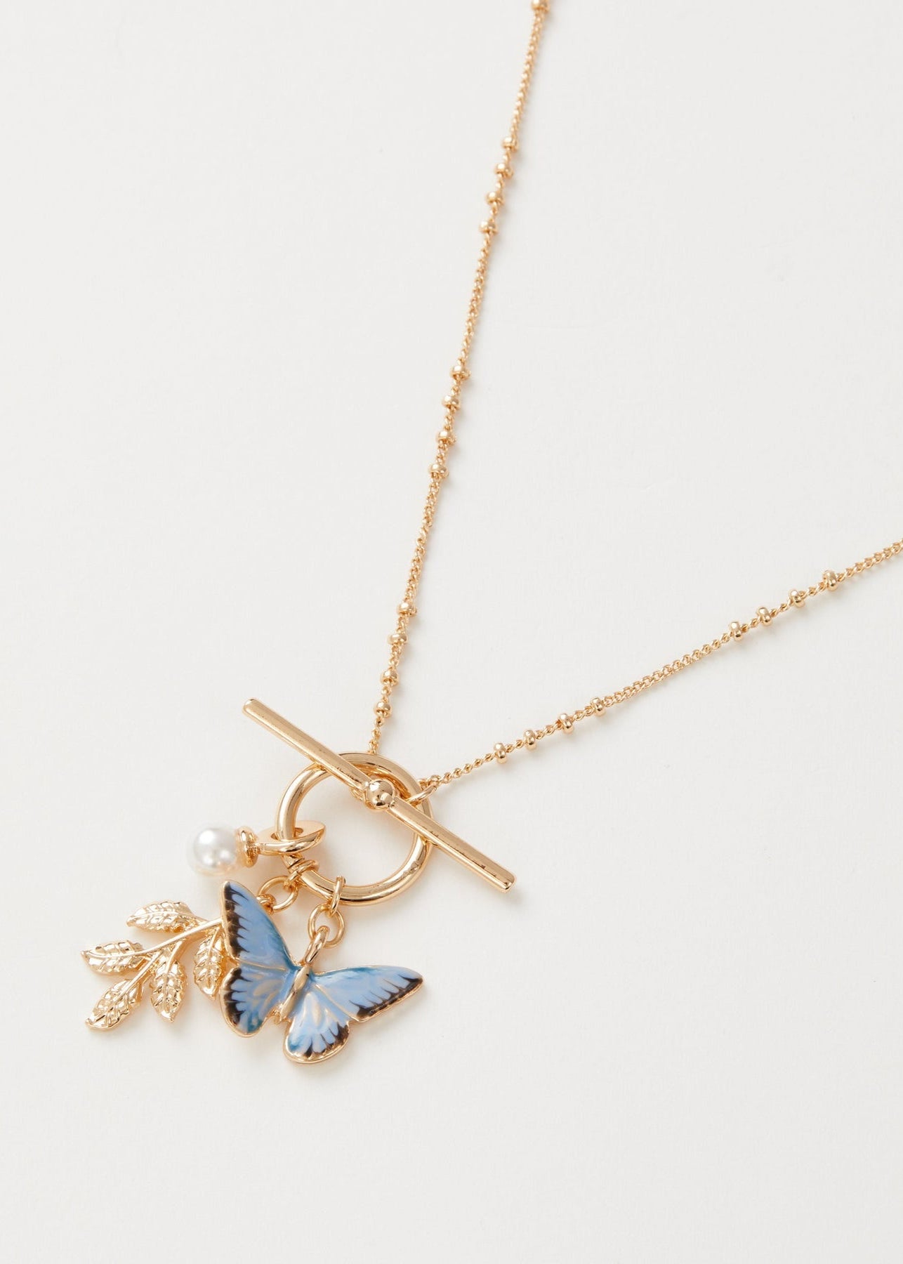 Blue Butterfly Charm Necklace