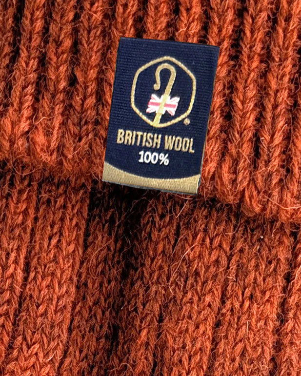 British Wool Boot Socks - Burnt Orange