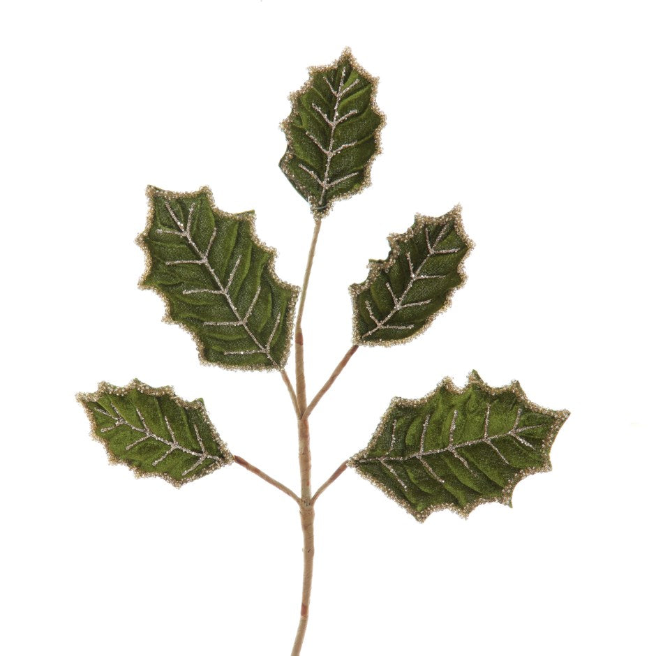 Velvet Sage Holly Leaf Pick
