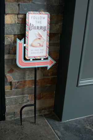 "Follow the Bunny" Sign