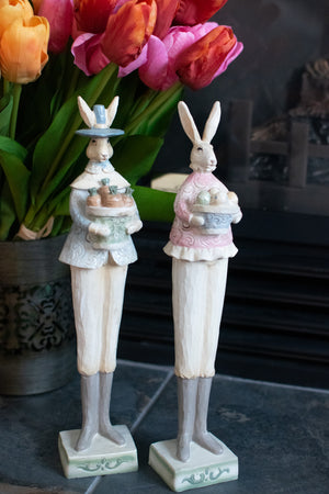 Elegant Easter Bunny Figurines