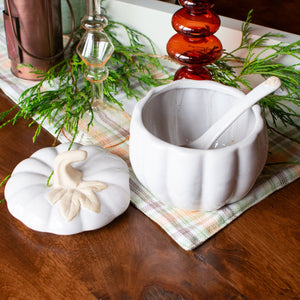 Covered Pumpkin Bowl with Spoon