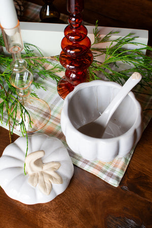 Covered Pumpkin Bowl with Spoon