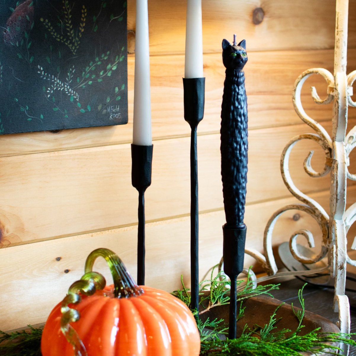 Black Cat Taper Candles