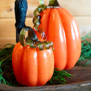 Orange Swirl - Blown Glass Pumpkin Patch