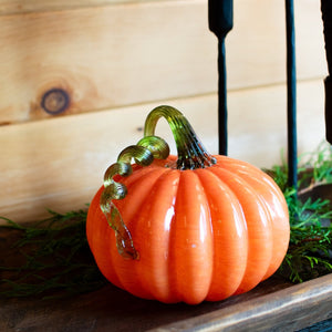 Orange Swirl - Blown Glass Pumpkin Patch