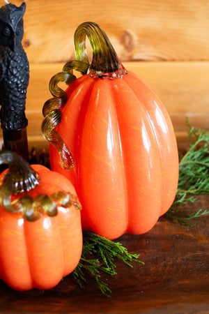 Orange Swirl - Blown Glass Pumpkin Patch