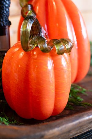 Orange Swirl - Blown Glass Pumpkin Patch