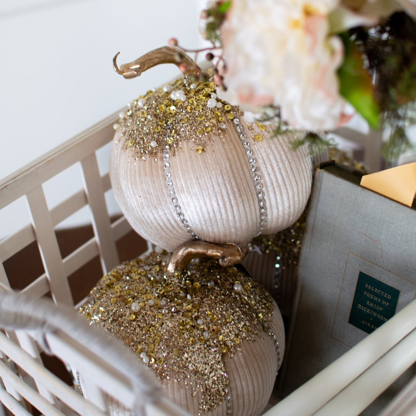 Bejeweled Champagne Pumpkins