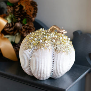 Bejeweled Champagne Pumpkins