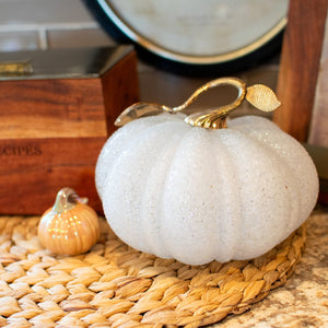 Sparkling Pebbled Glass Pumpkins - Blown Glass