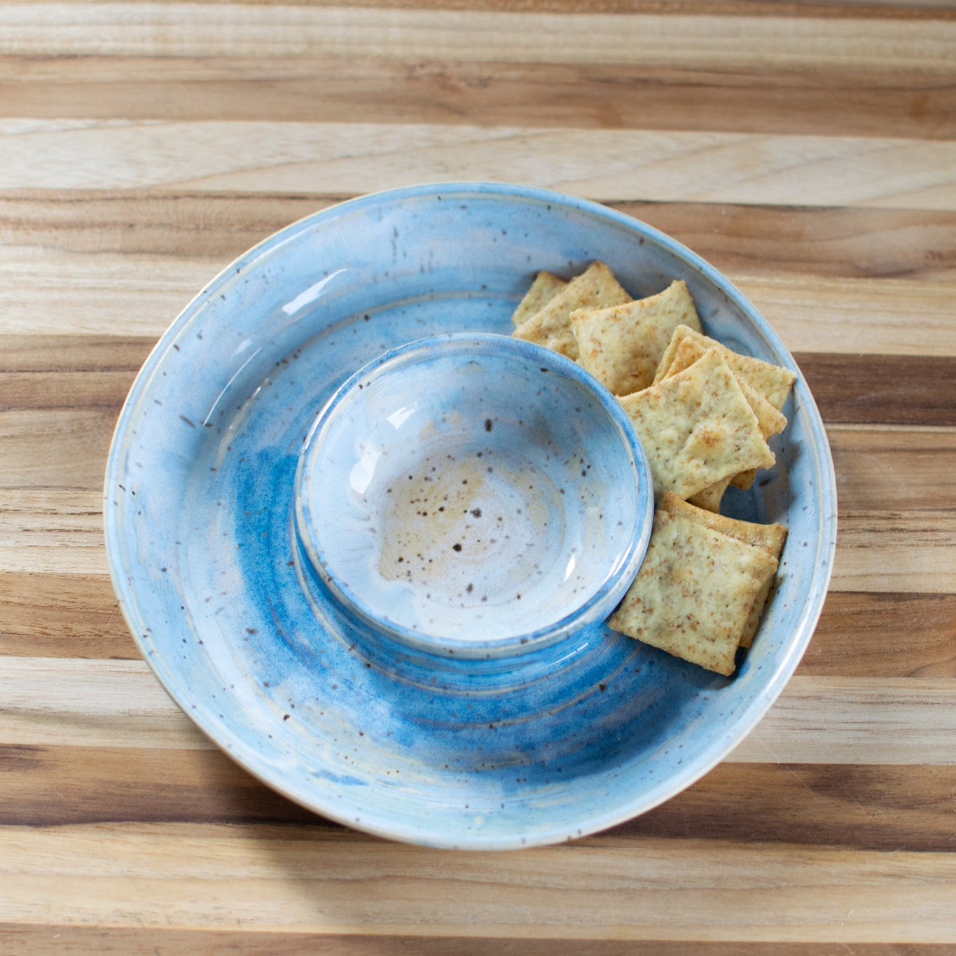 Sea Breeze Petite Crackers & Dip Plate