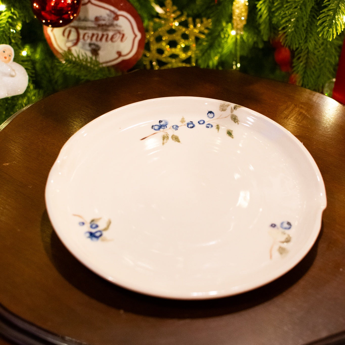 Wild Blueberry Garland – Hand-Painted Serving Platter