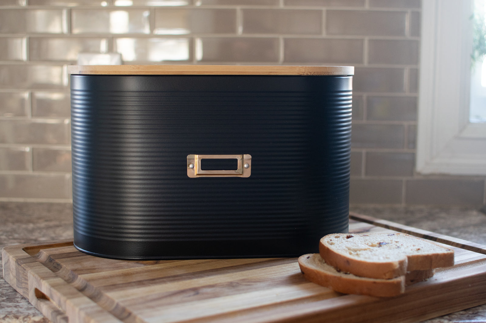 Matte Black Bread Bin