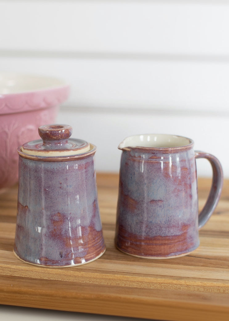 Mulled Berry – Handcrafted Pottery Cream & Sugar Set