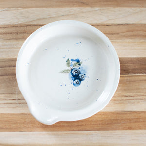 Blueberry Splash Spoon Rest - Handcrafted Pottery