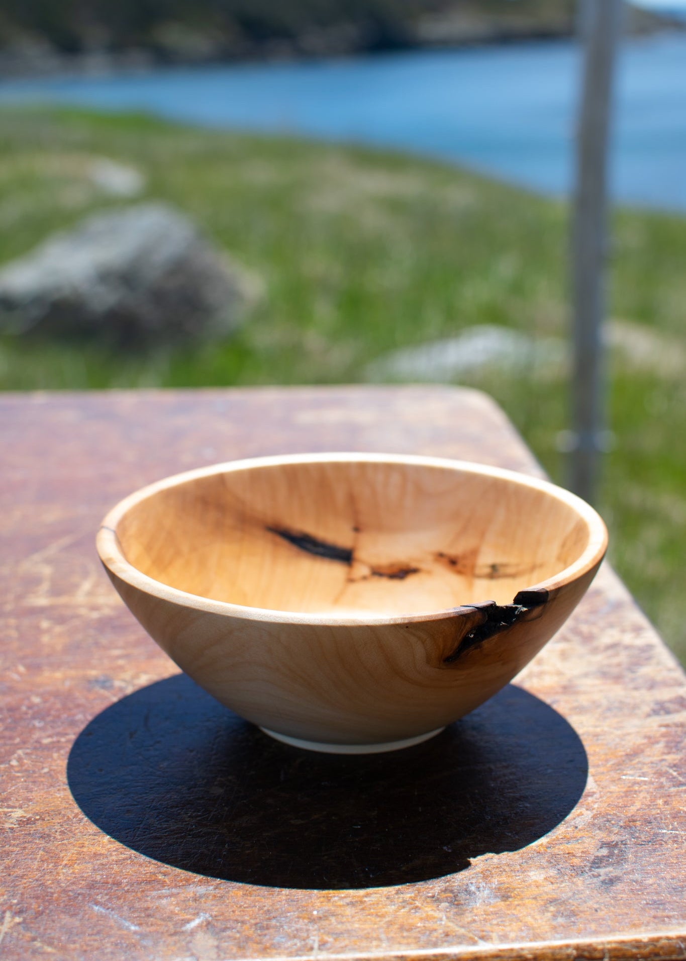 Bark Inclusion Wooden Bowl