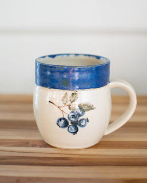 'Beautiful-in-Blue' Newfoundland Blueberry Pottery Mug