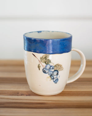 'Beautiful-in-Blue' Newfoundland Blueberry Pottery Mug