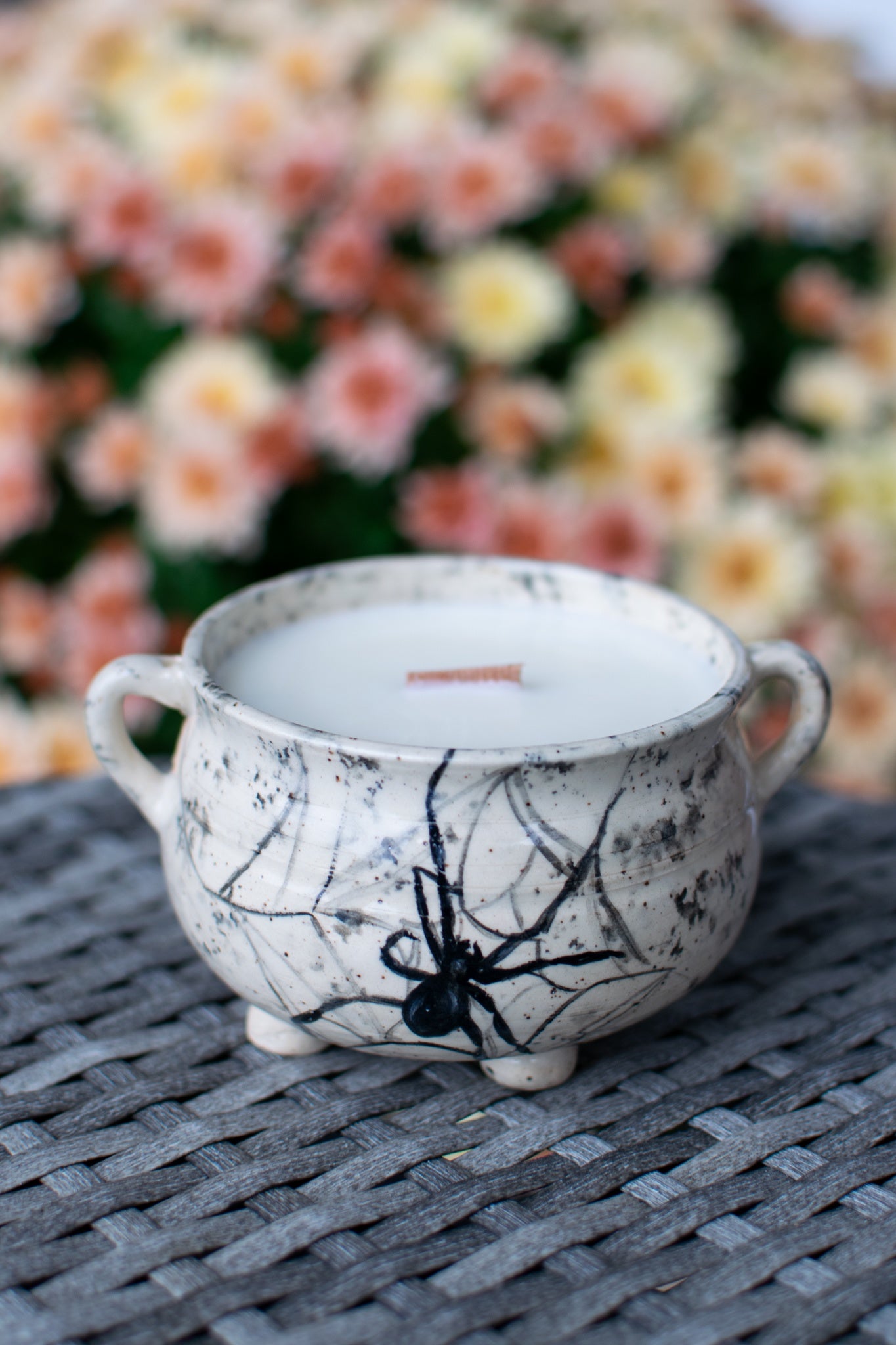 The Widow's Cauldron - Pottery Cauldron Candle